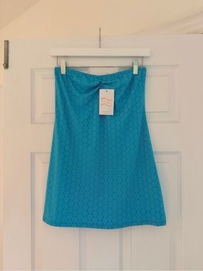 NWT Dippin Daisys Blue Floral Strapless Mini Dress Size S